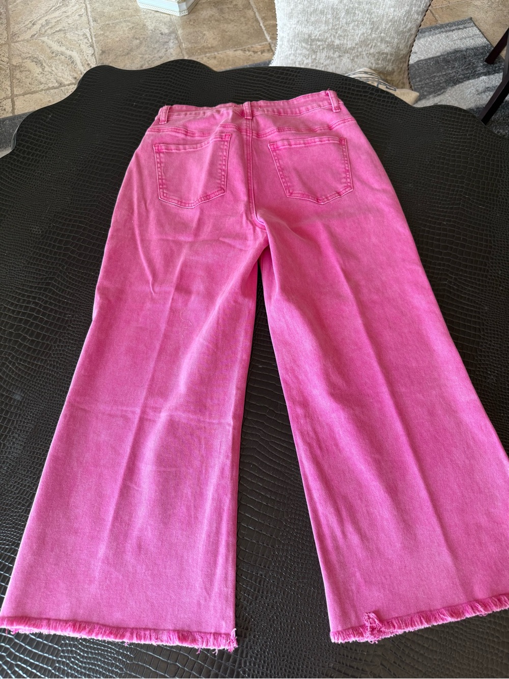 Pink High-Rise Wide Leg Jeans - Picture 2 of 4